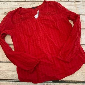 NWT Banana Republic Red‎ Long Sleeve Top - Small